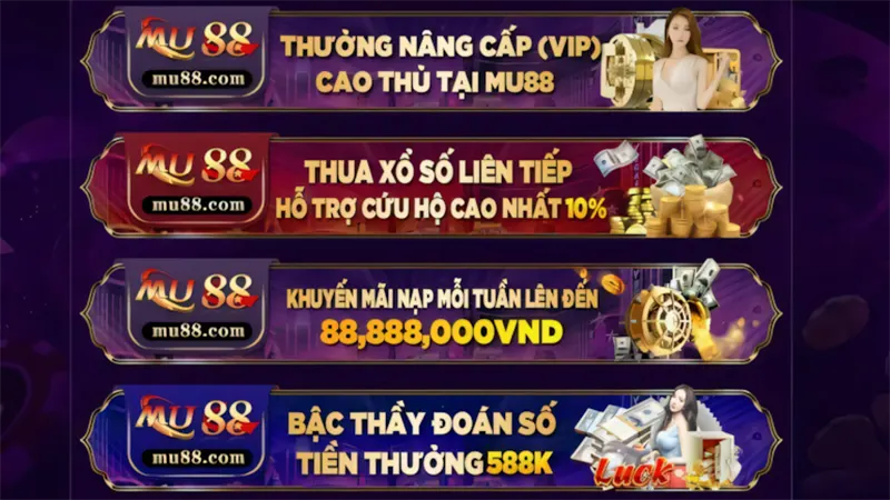 Tổng hợp chương trình khuyến mãi mu88 vô cùng hấp dẫn