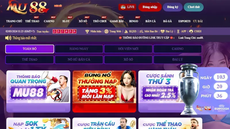 Khuyến mãi MU88 mới nhất đang được áp dụng